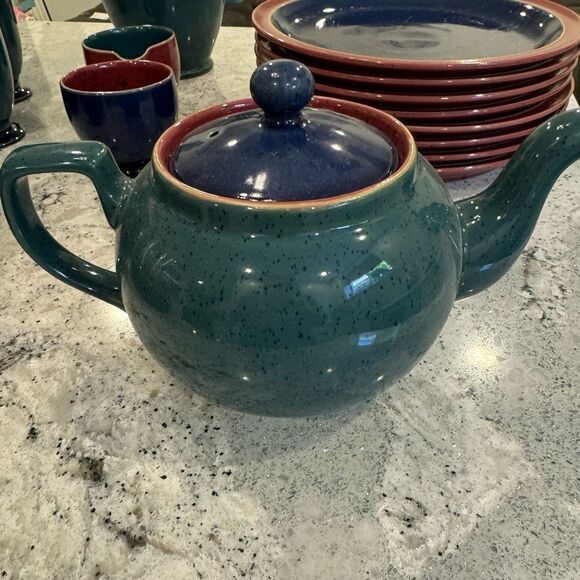 Denby Harlequin two pot with lid - Picture 1 of 3